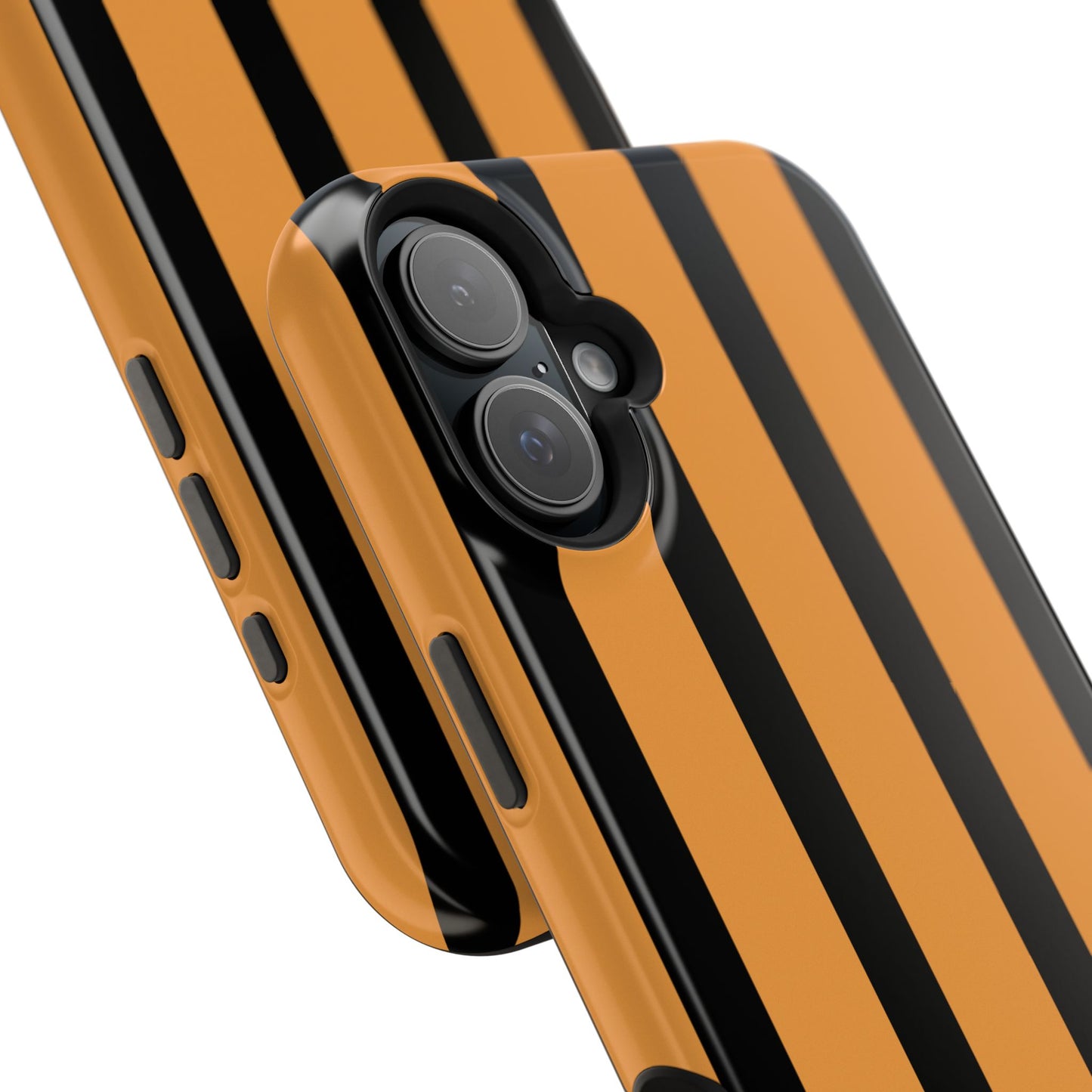 osbina | MagSafe Compatible for iPhone | The Statement Stripe Case in Black + Orange | The Season Collective
