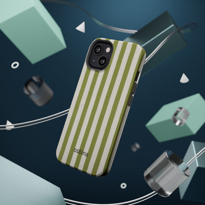 osbina | MagSafe compatible for iPhone | Verde Stripe Phone Case | Color Edit Collection