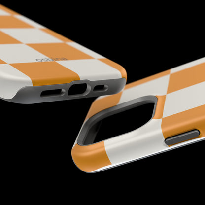 osbina | MagSafe Compatible for iPhone | Check You Out — The Orange + White Check Case | The Season Collective