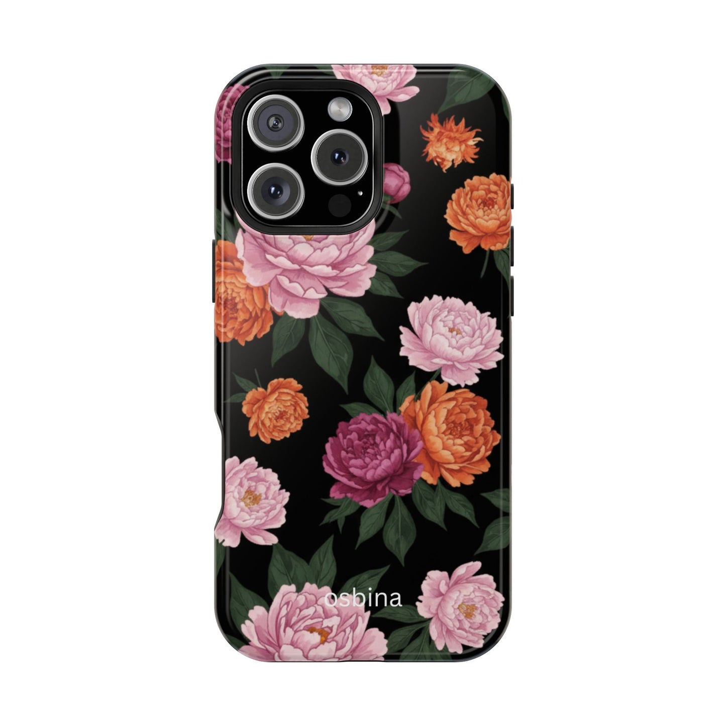 osbina | MagSafe for iPhone | The Peony Noir Designer Case