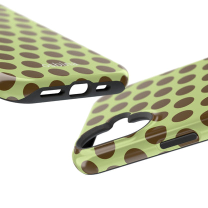 osbina | MagSafe compatible for iPhone | Chartreuse Cocoa Dots Phone Case | Color Edit Collection
