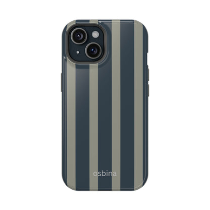 osbina | MagSafe compatible for iPhone | Grayhaven Navy & Gray Sophisticated Phone Case | Modern Muse Collection