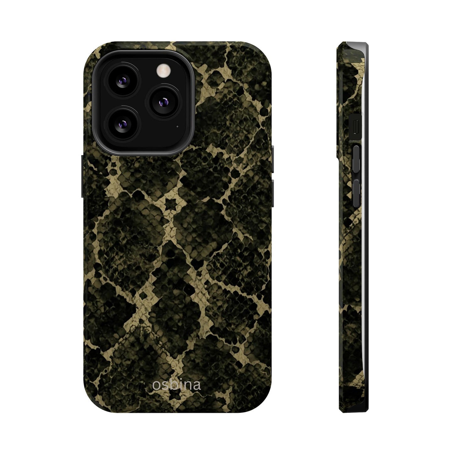 osbina | MagSafe for iPhone | The Olive Snakeskin Designer Case