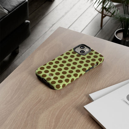 osbina | Chartreuse Cocoa Dots Phone Case | Color Edit Collection