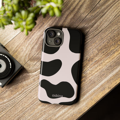 osbina | Prairie Chic Pink & Black Cow Print Phone Case | Modern Muse Collection
