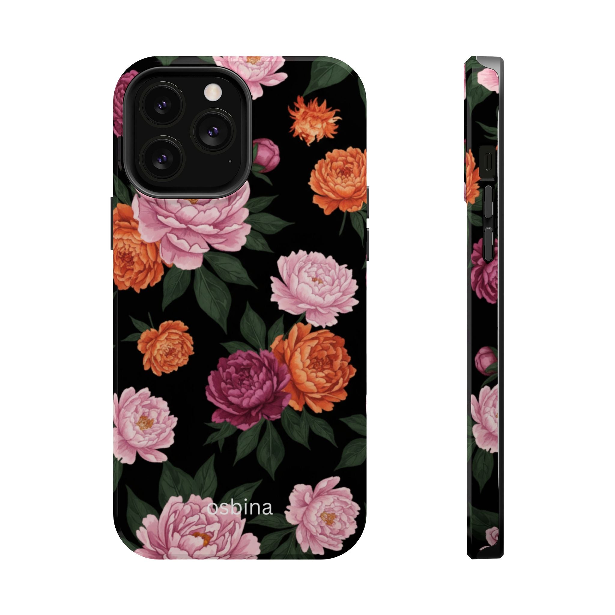 osbina | MagSafe for iPhone | The Peony Noir Designer Case
