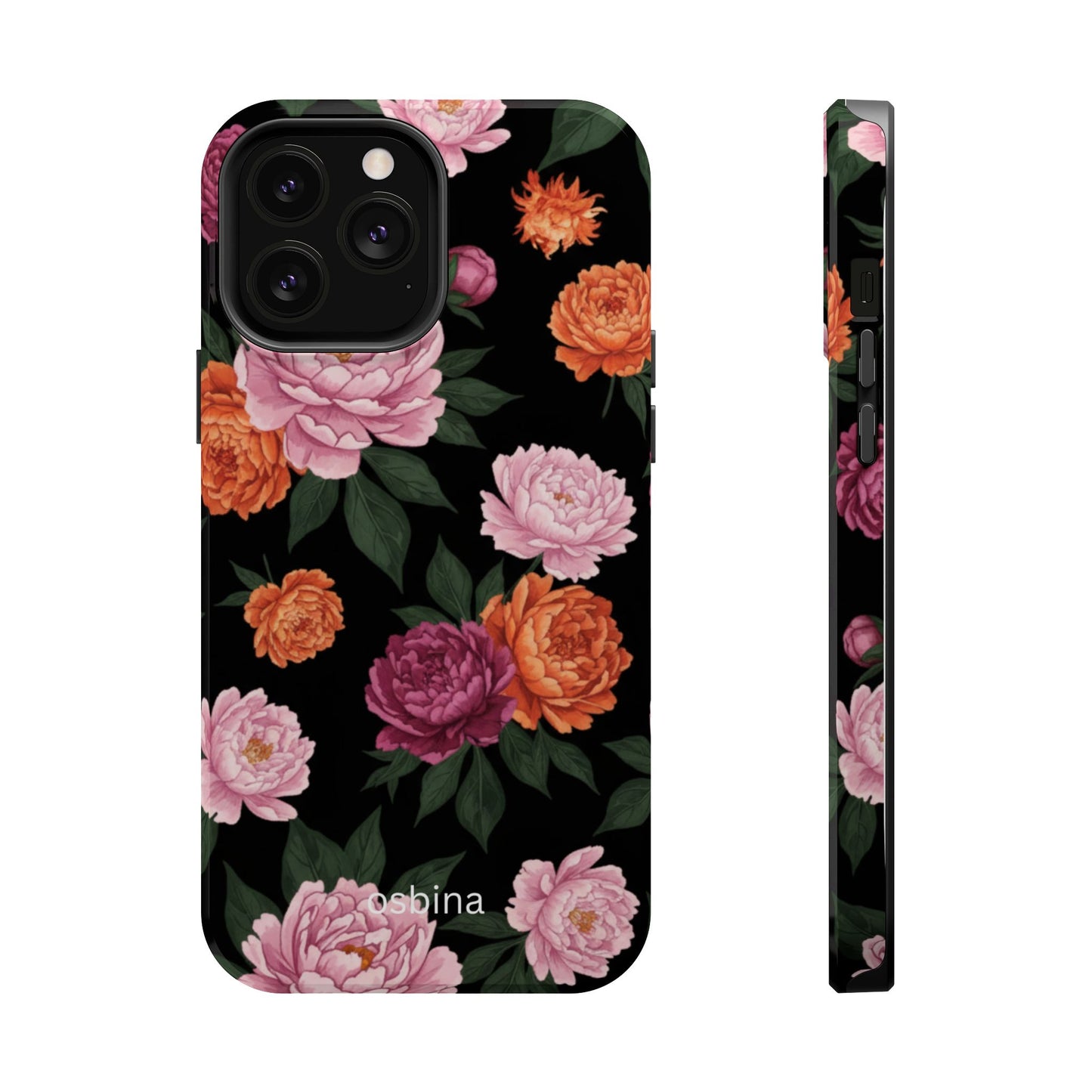osbina | MagSafe for iPhone | The Peony Noir Designer Case