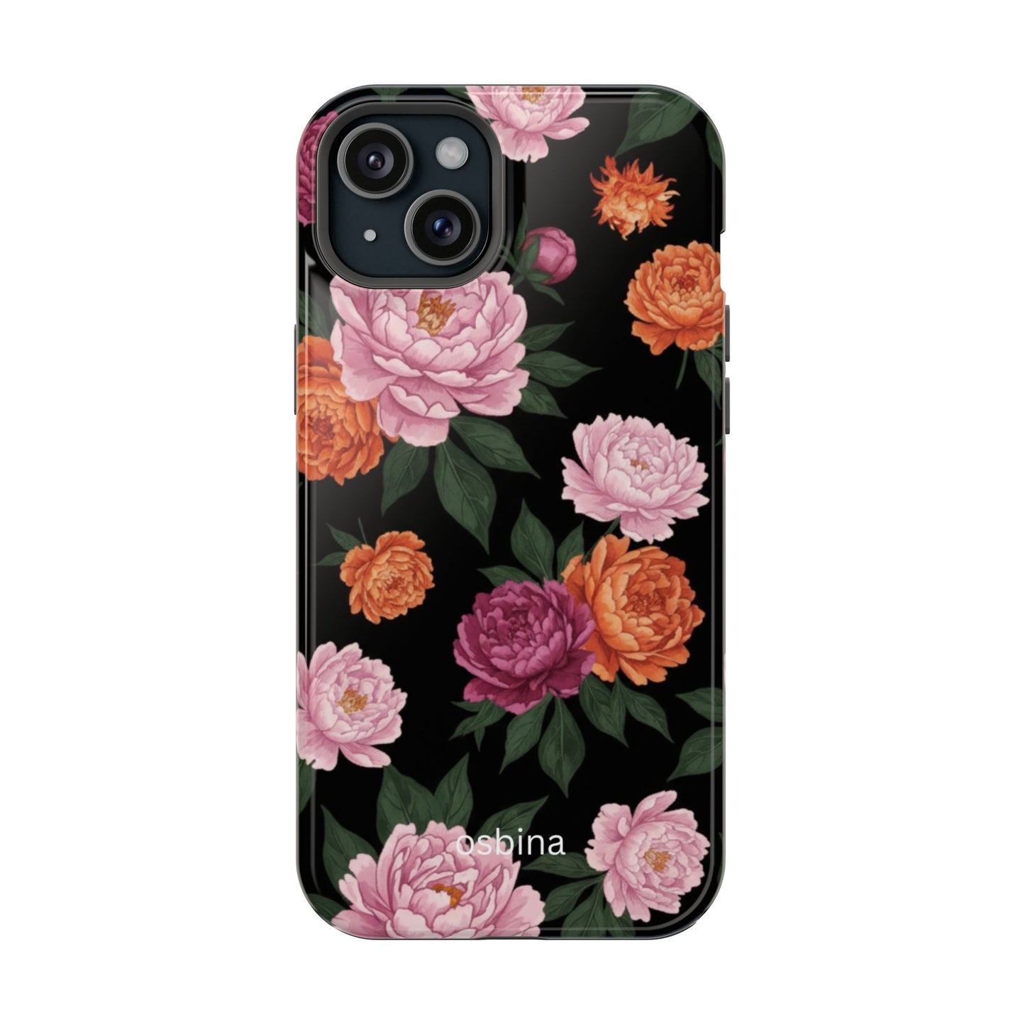 osbina | MagSafe for iPhone | The Peony Noir Designer Case