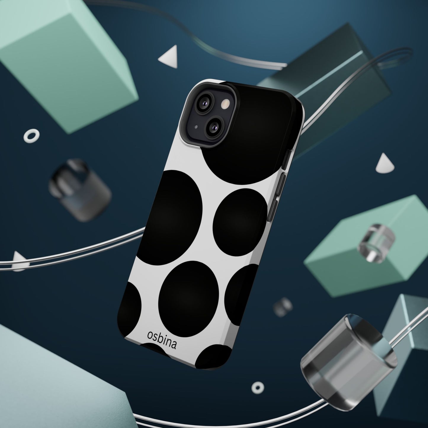 osbina | MagSafe compatible for iPhone | The Noir Bubbles Phone Case | Modern Muse Collection