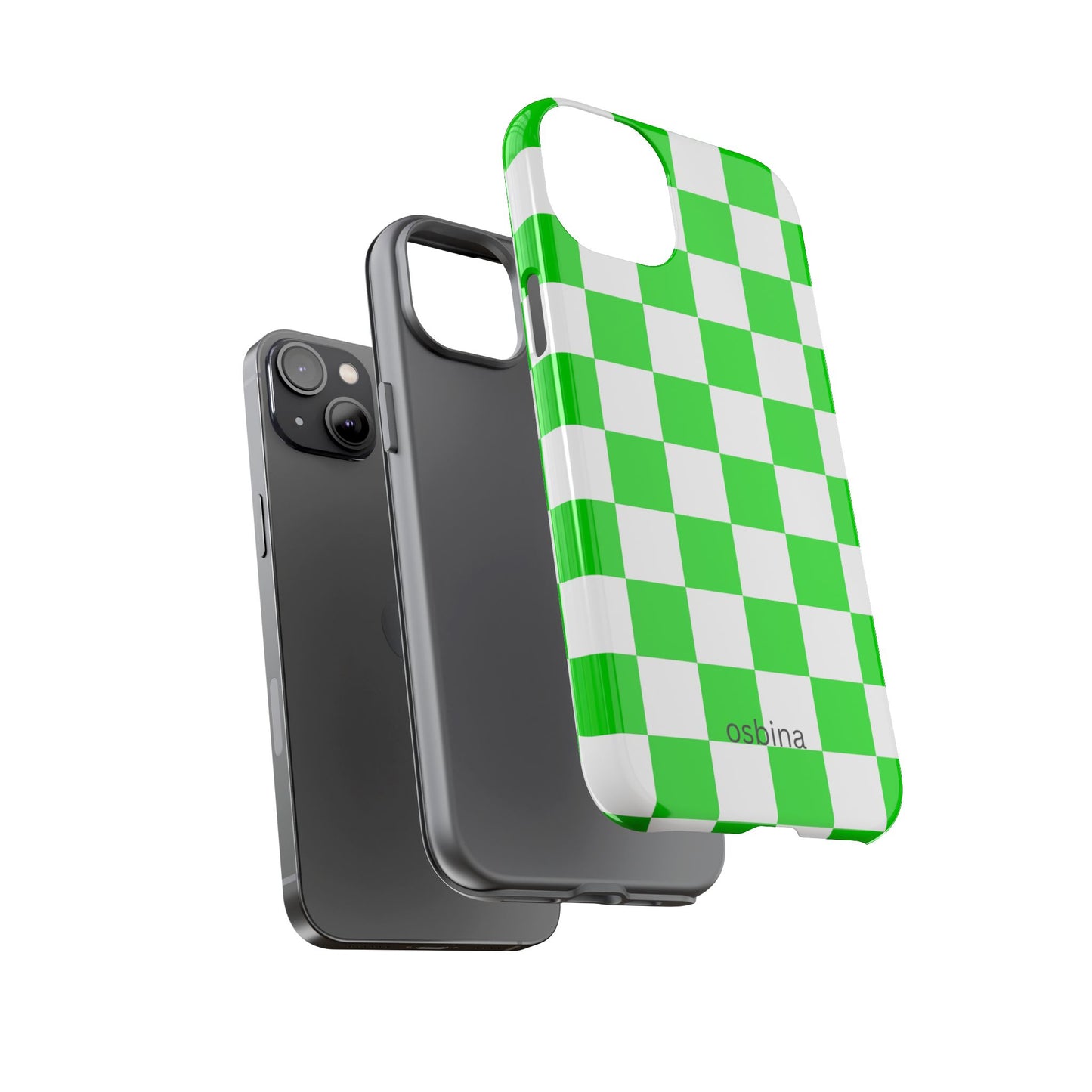 osbina | Neon Verdi Checks Phone Case | Color Edit Collection