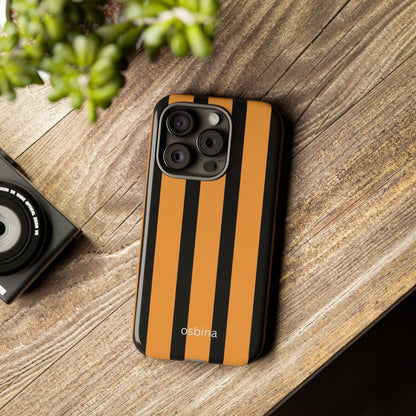 osbina | The Statement Stripe Case in Black + Orange | The Season Collective