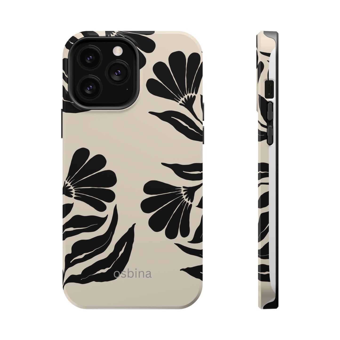 osbina | MagSafe compatible for iPhone | Obsidian Bloom Flower Phone Case | Modern Muse Collection