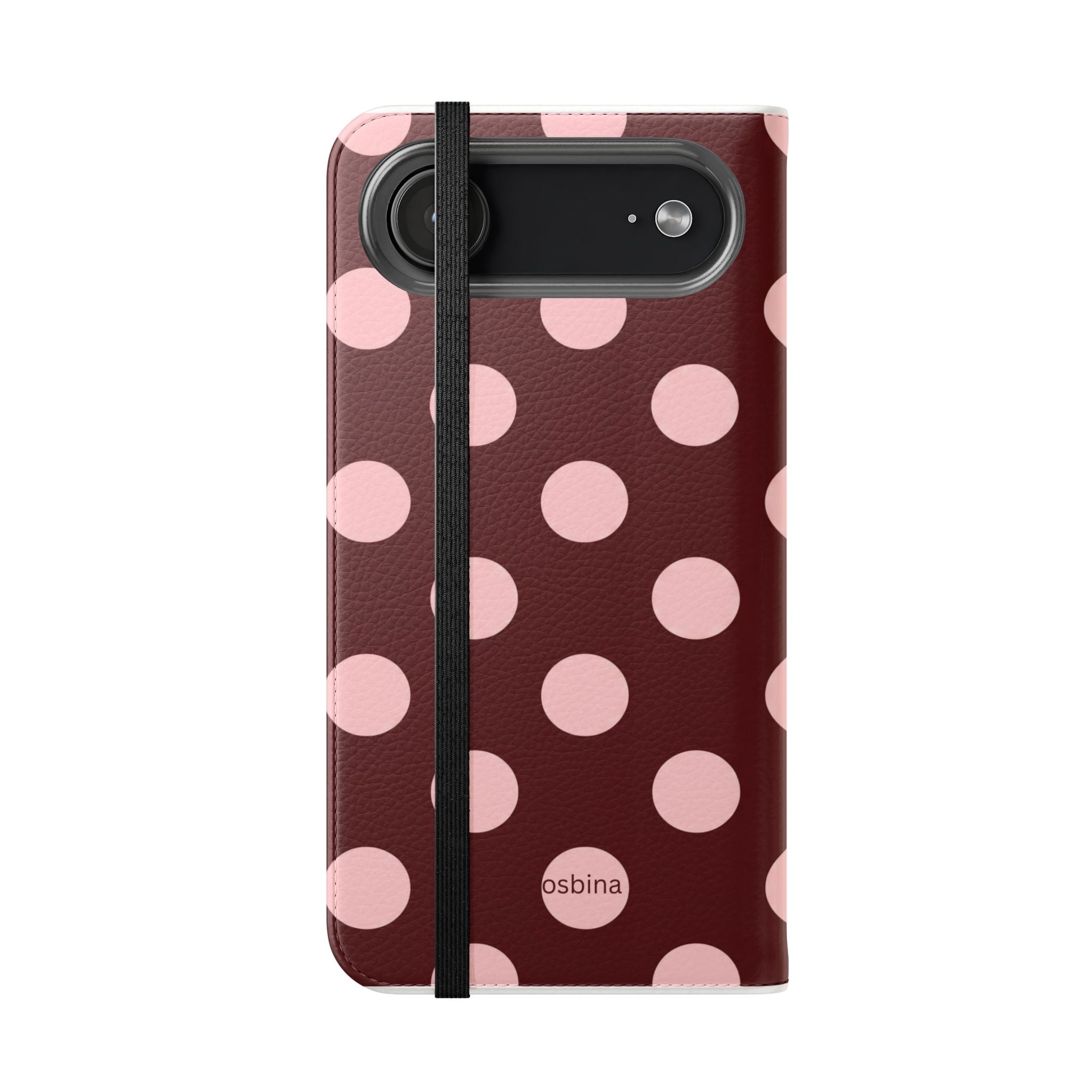 osbina | Wallet Flip Case for iPhone & Samsung | Oxblood Dot