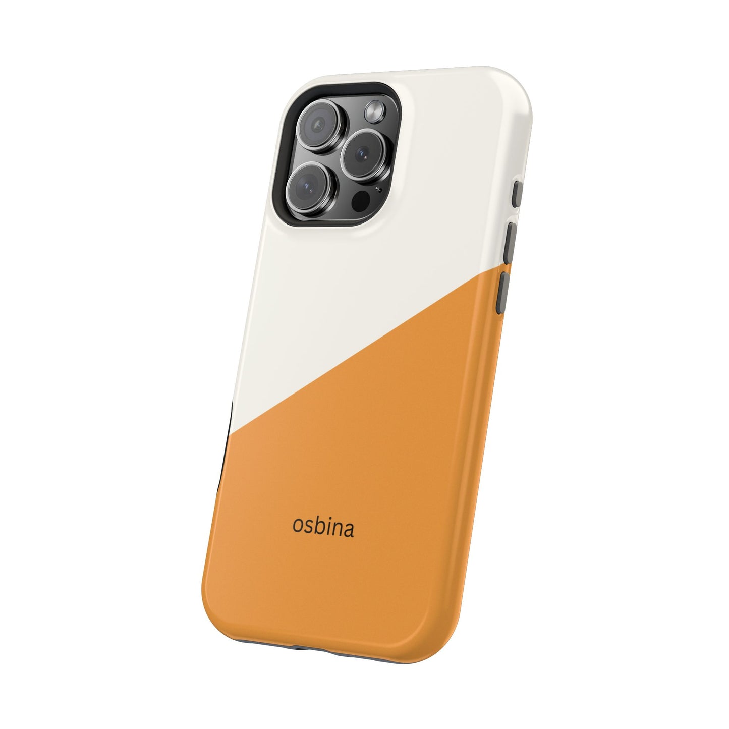 osbina | MagSafe Compatible for iPhone | Divide & Conquer — The Orange + White Split Diagonal Case | The Season Collective