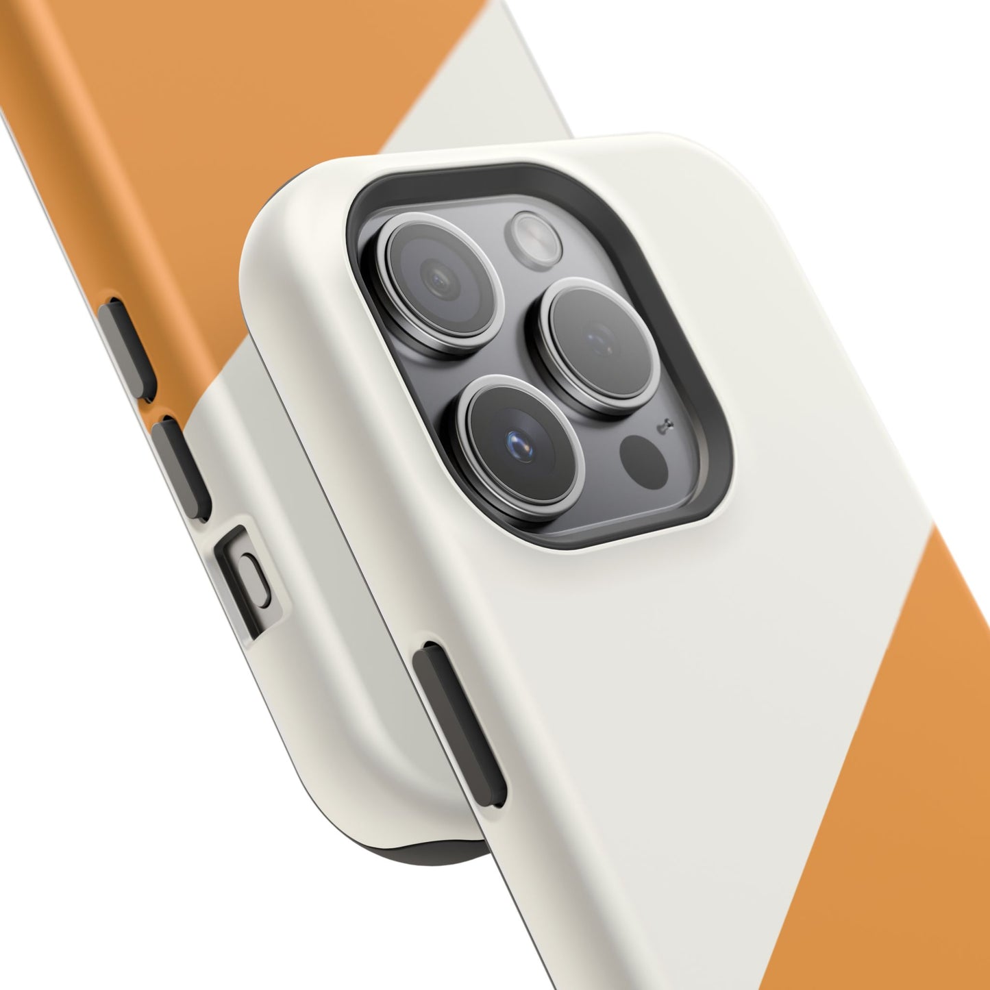 osbina | MagSafe Compatible for iPhone | Divide & Conquer — The Orange + White Split Diagonal Case | The Season Collective