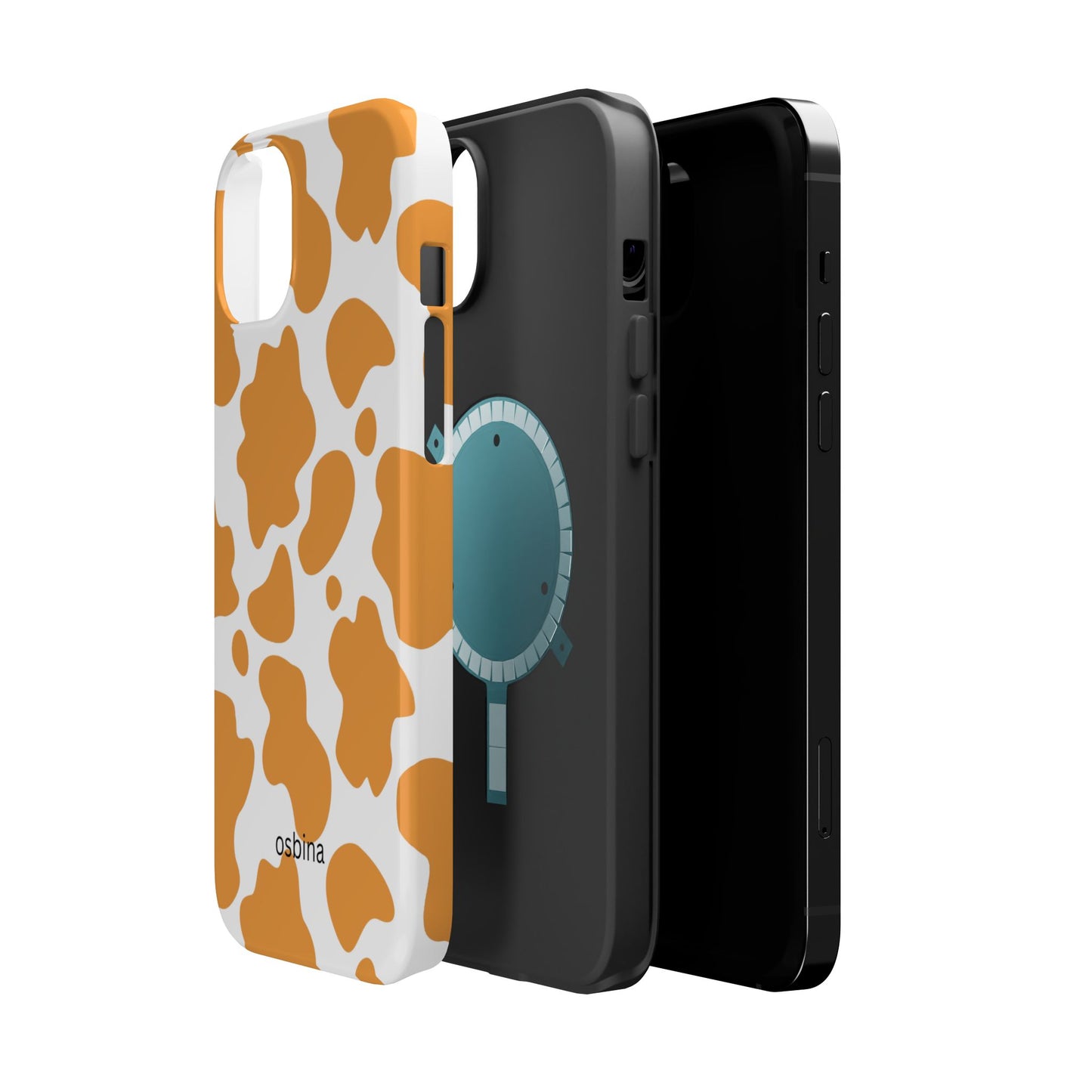 osbina | MagSafe Compatible for iPhone | Holy Cow, It’s Chic — The Orange Cow Print Case | The Season Collective