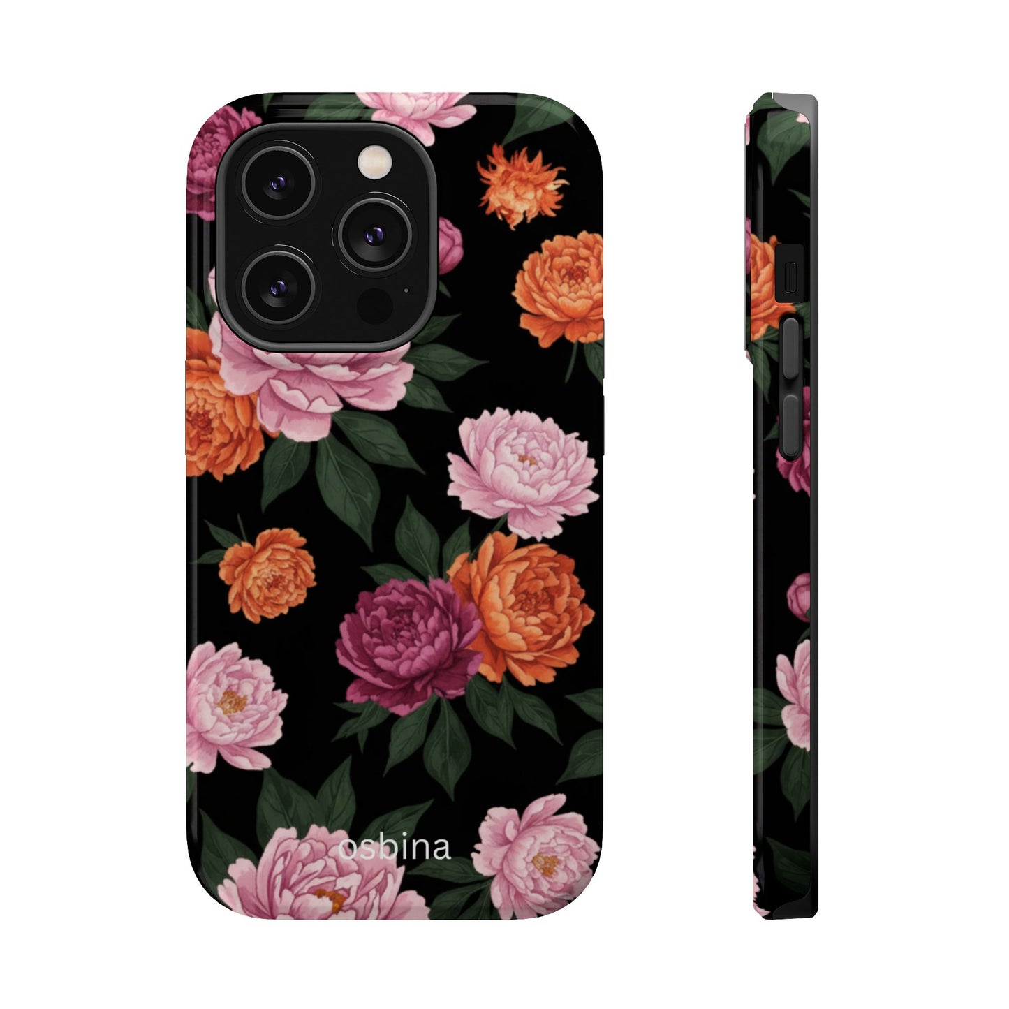 osbina | MagSafe for iPhone | The Peony Noir Designer Case