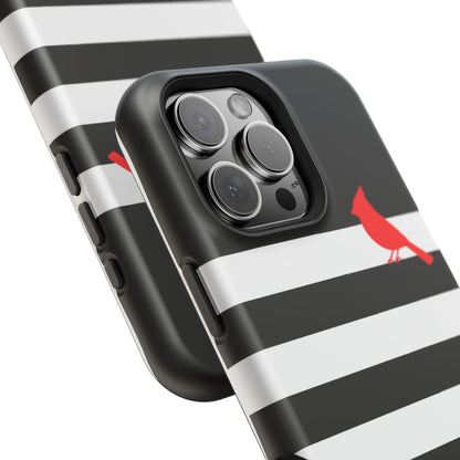 osbina | MagSafe compatible for iPhone | Redbird Edition Thinking of You Phone Case Black & White Stripe | Inspired By Collection