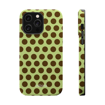 osbina | MagSafe for iPhone | Chartreuse Cocoa Dots Designer Case