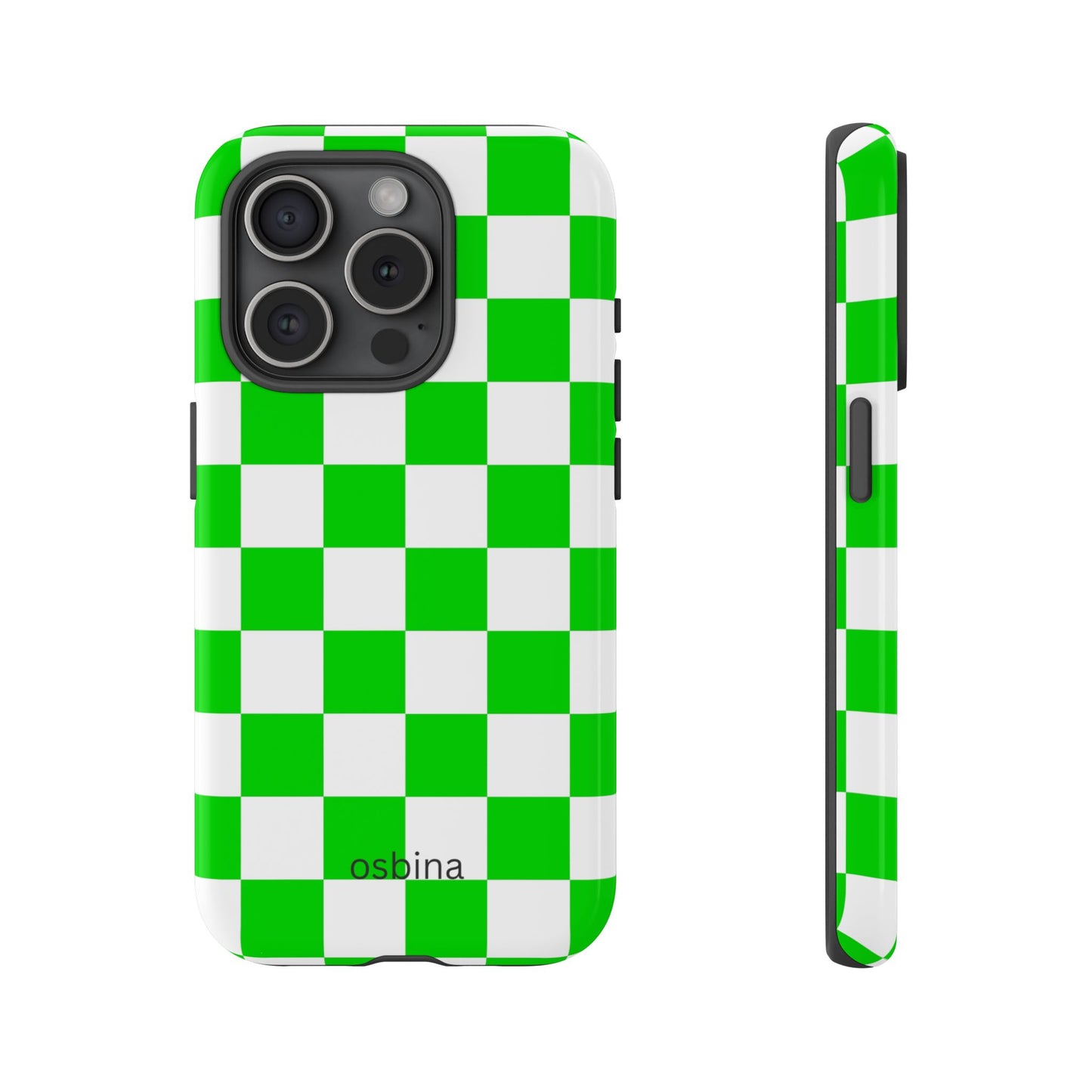osbina | Neon Verdi Checks Phone Case | Color Edit Collection
