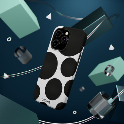 osbina | MagSafe compatible for iPhone | The Noir Bubbles Phone Case | Modern Muse Collection