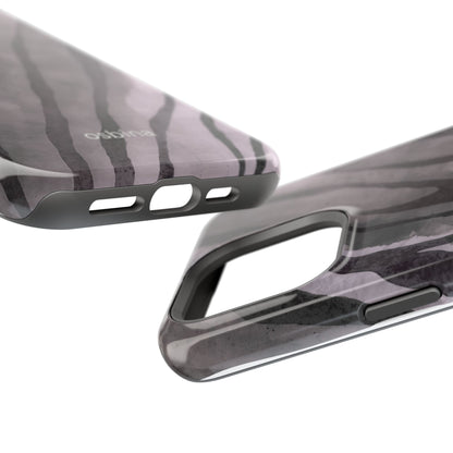 osbina | MagSafe Compatible for iPhone | Stripes on Point — The Muted Gray + Black Tiger Case | The Season Collective