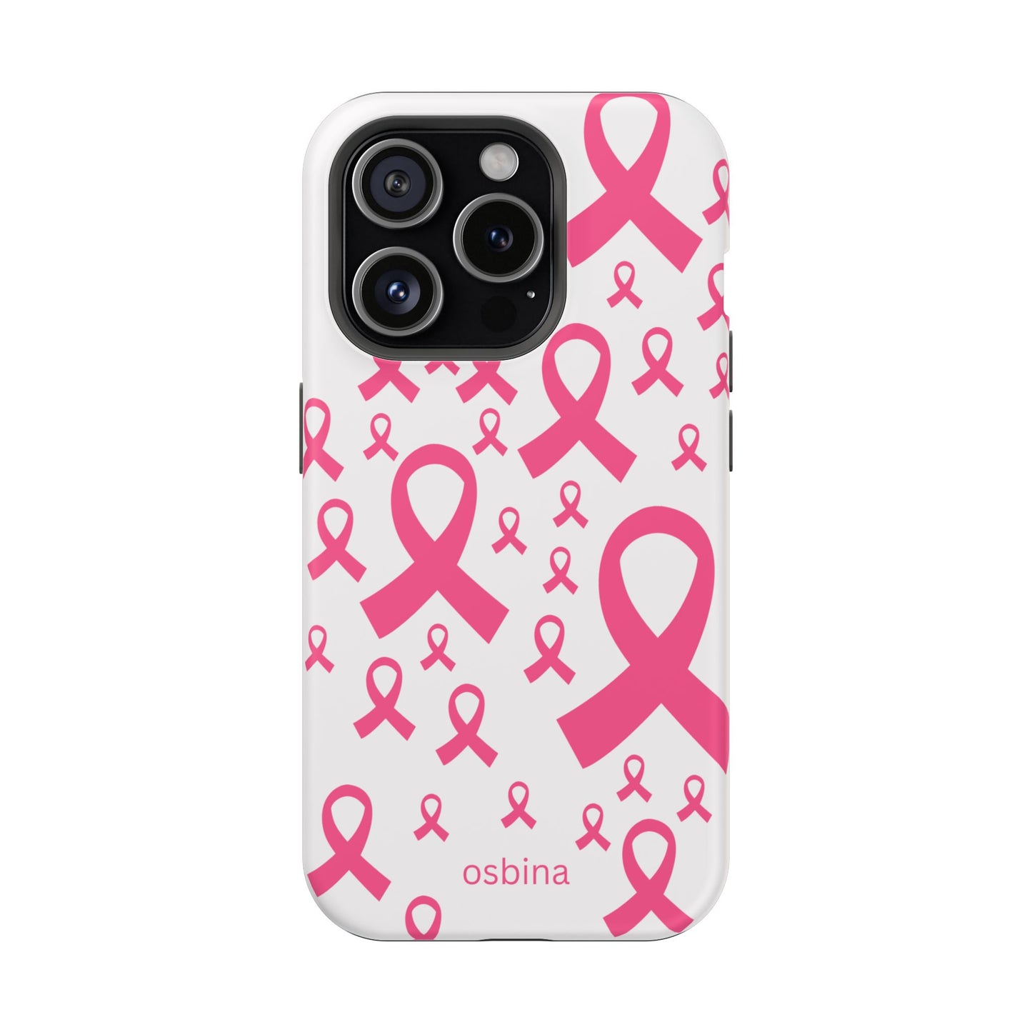 osbina |  MagSafe compatible for iPhone | Limited Edition Strength in Ribbons Case in Light Pink + Soft Pink + Hot Pink | The Pink October Collection | Inspired By