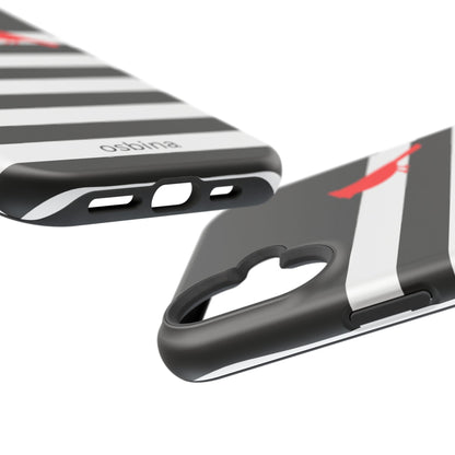 osbina | MagSafe compatible for iPhone | Redbird Edition Thinking of You Phone Case Black & White Stripe | Inspired By Collection