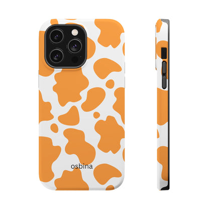 osbina | MagSafe Compatible for iPhone | Holy Cow, It’s Chic — The Orange Cow Print Case | The Season Collective