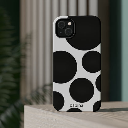 osbina | MagSafe compatible for iPhone | The Noir Bubbles Phone Case | Modern Muse Collection