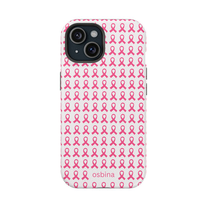 osbina |  MagSafe compatible for iPhone | Limited Edition The Side By Side Pink Ribbons Case in Light Pink + Soft Pink + Hot Pink | The Pink October Collection | Inspired By