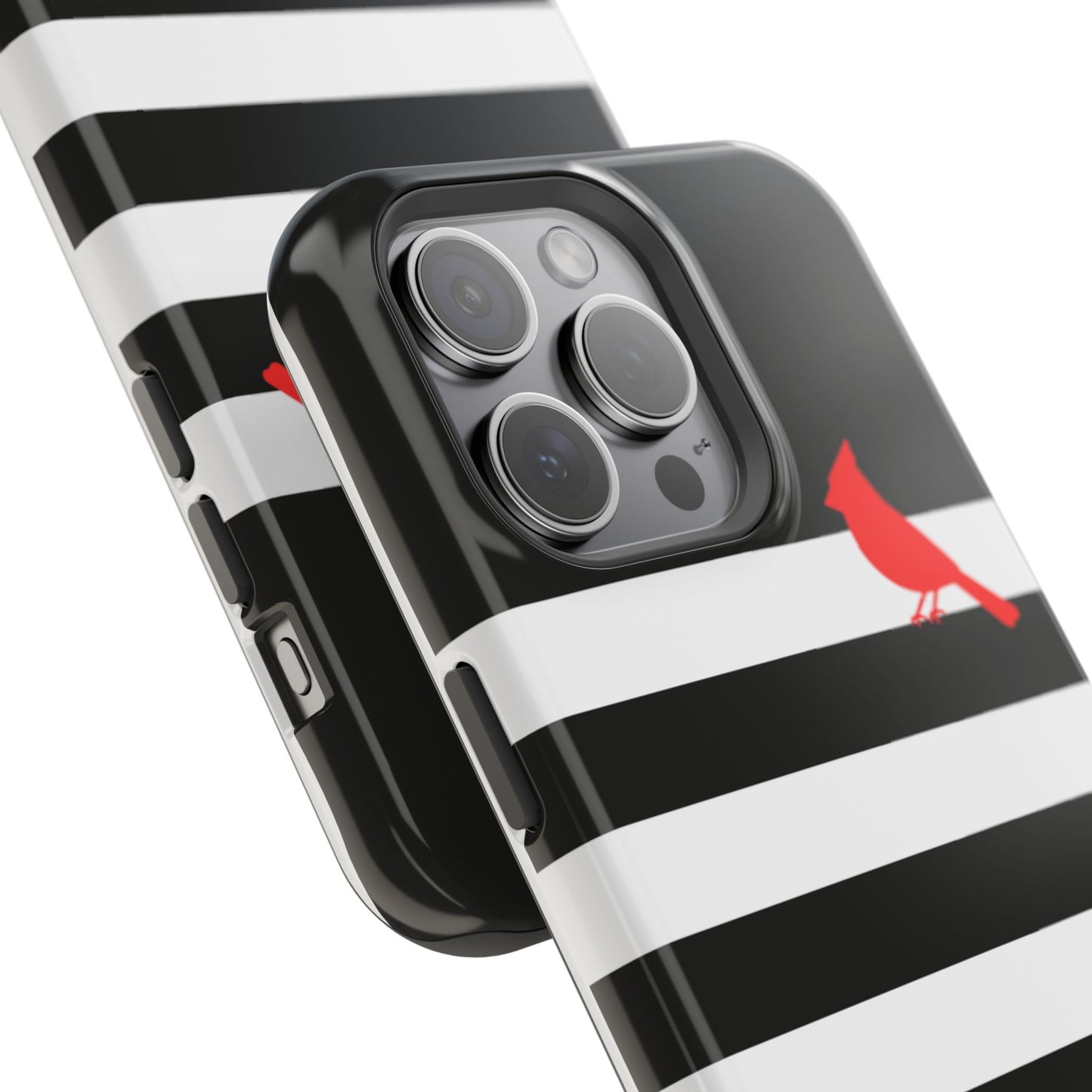 osbina | MagSafe compatible for iPhone | Redbird Edition Thinking of You Phone Case Black & White Stripe | Inspired By Collection