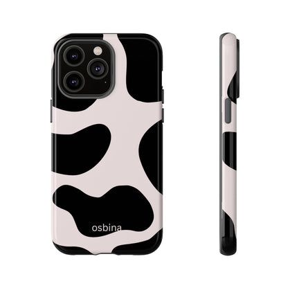 osbina | Prairie Chic Pink & Black Cow Print Phone Case | Modern Muse Collection