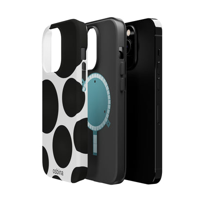 osbina | MagSafe compatible for iPhone | The Noir Bubbles Phone Case | Modern Muse Collection
