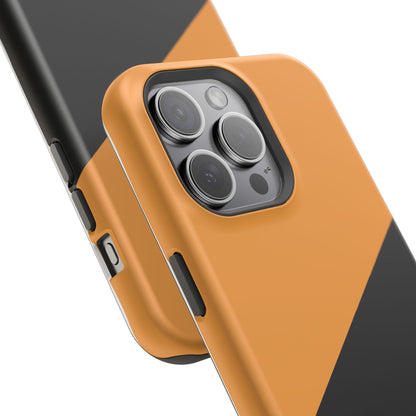 osbina | MagSafe Compatible for iPhone | Bold Moves Only — The Orange + Black Split Diagonal Case | The Season Collective