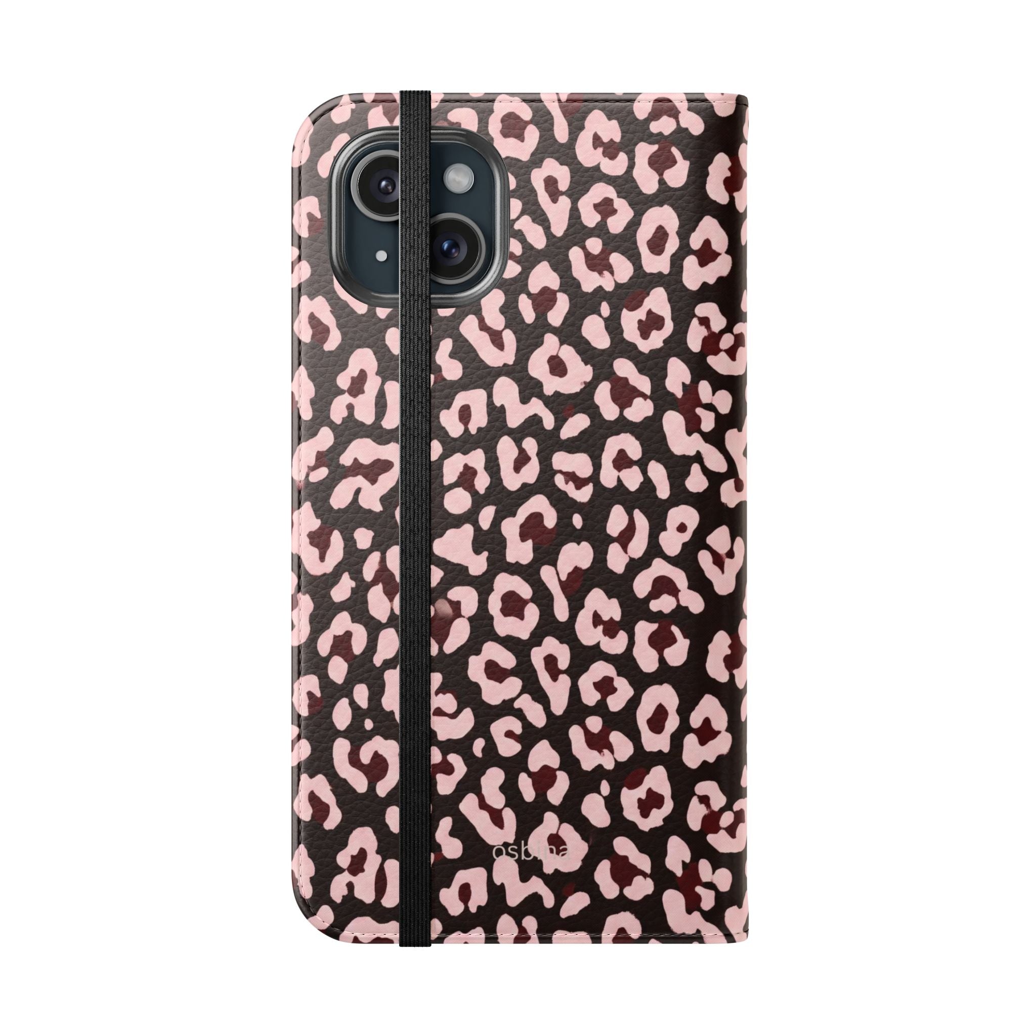 osbina | Wallet Flip Case for iPhone & Samsung | Chocolate Pink Leopard