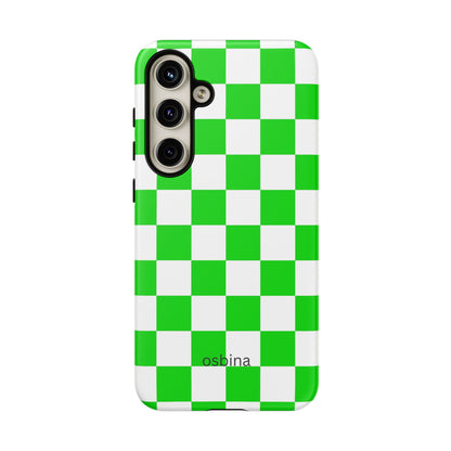 osbina | Neon Verdi Checks Phone Case | Color Edit Collection