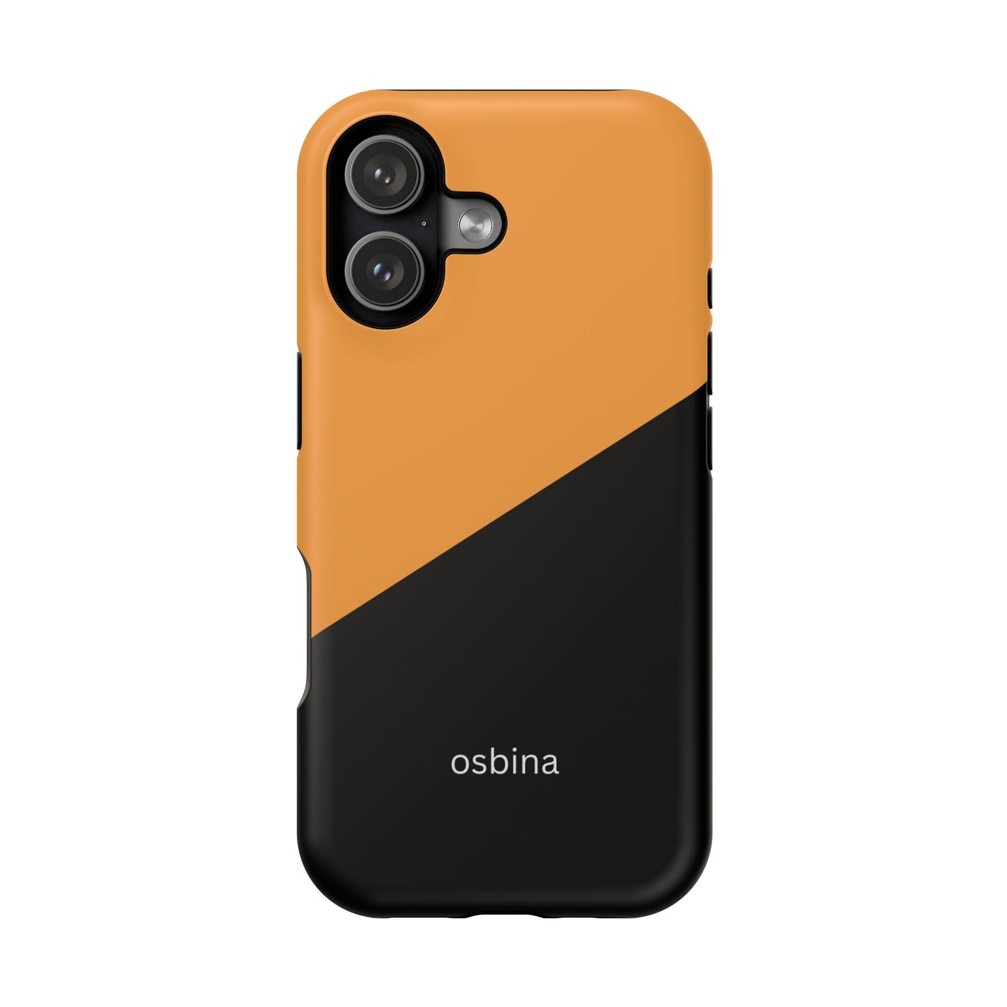 osbina | MagSafe Compatible for iPhone | Bold Moves Only — The Orange + Black Split Diagonal Case | The Season Collective