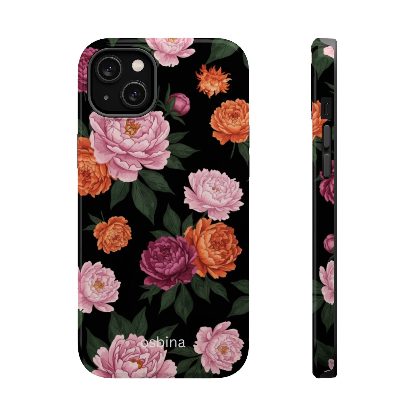 osbina | MagSafe for iPhone | The Peony Noir Designer Case