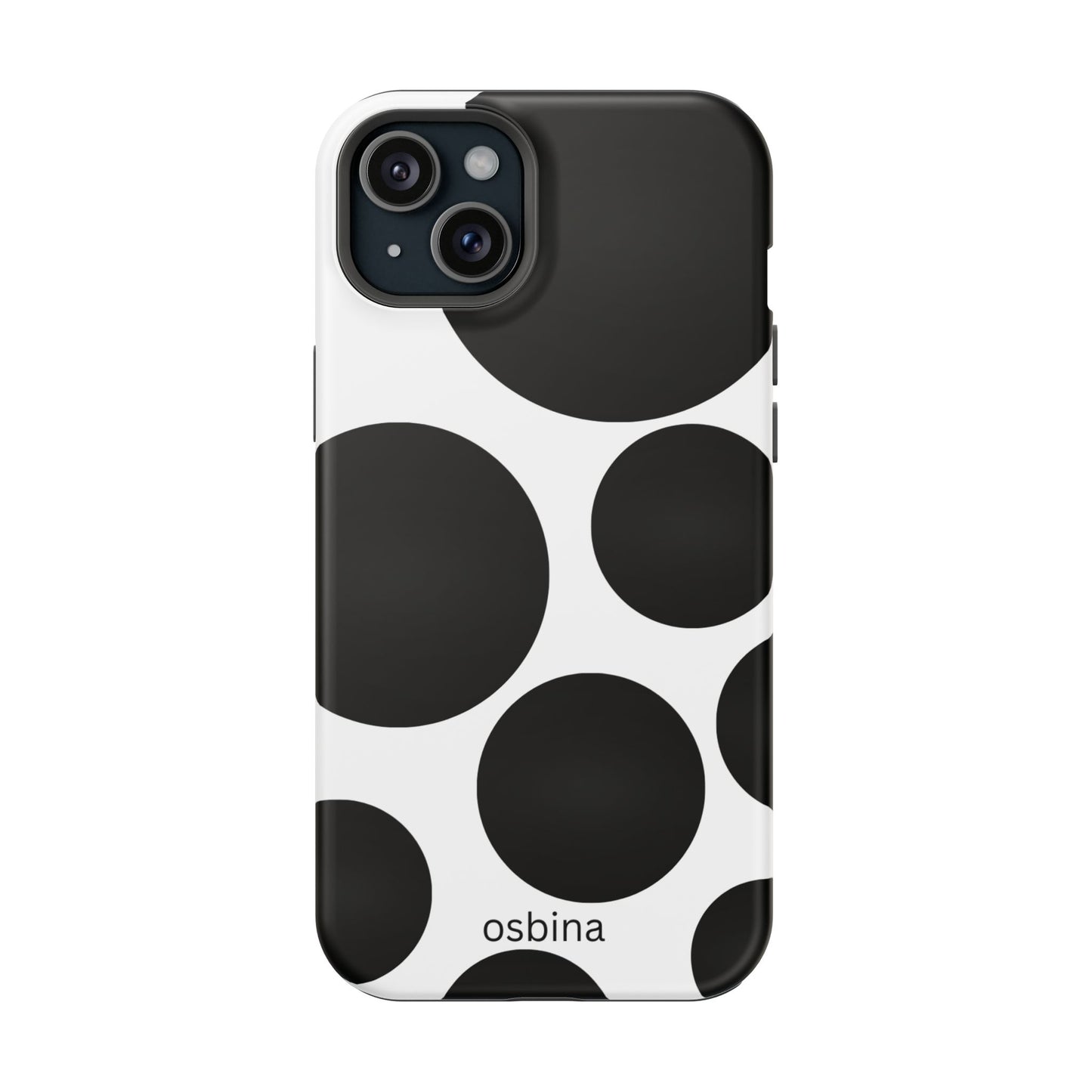 osbina | MagSafe compatible for iPhone | The Noir Bubbles Phone Case | Modern Muse Collection