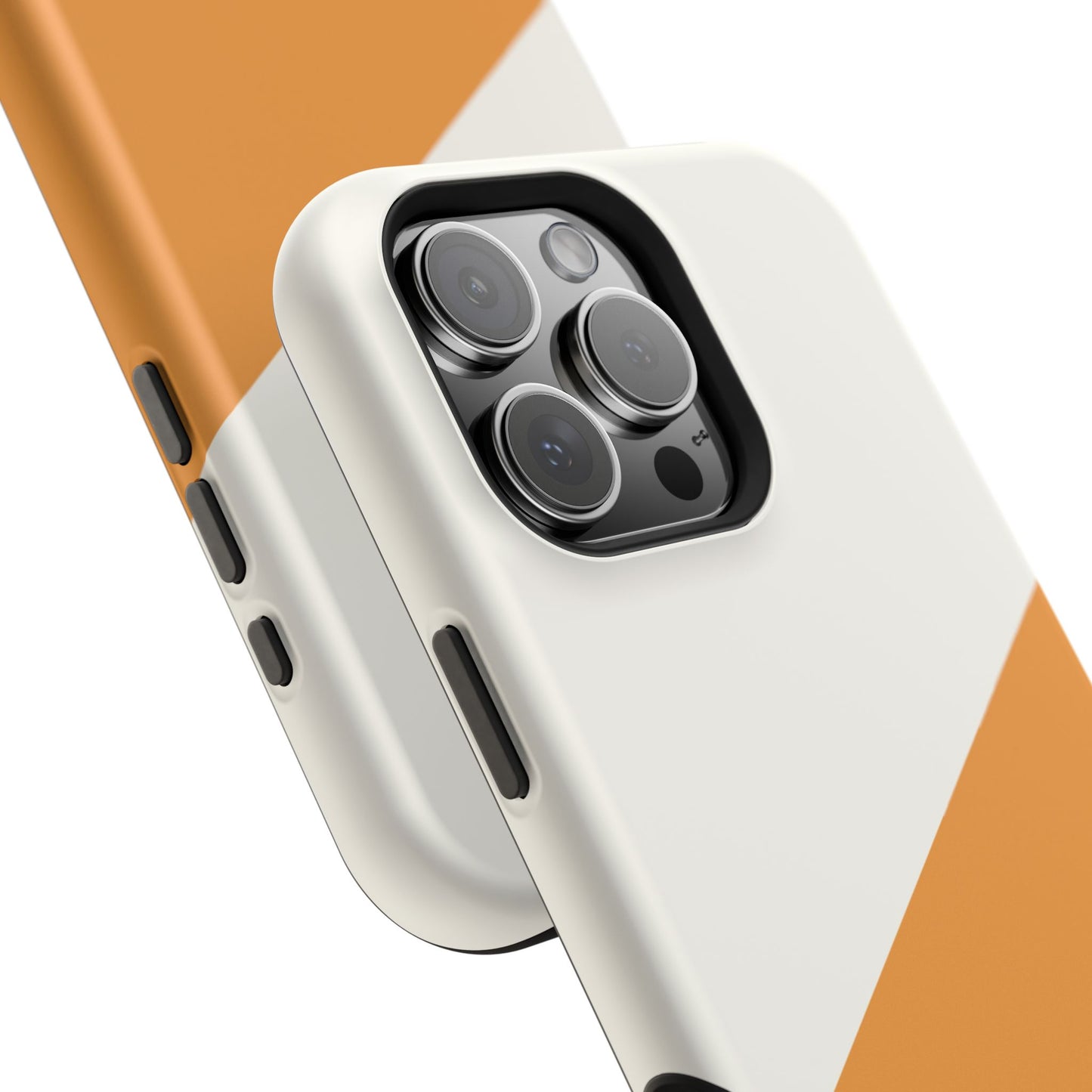 osbina | MagSafe Compatible for iPhone | Divide & Conquer — The Orange + White Split Diagonal Case | The Season Collective