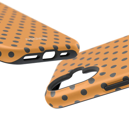 osbina | MagSafe Compatible for iPhone | Spot On Chic — The Orange + Black Polka Dot Case | The Season Collective