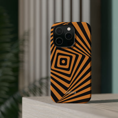 osbina | MagSafe Compatible for iPhone | Step Into the Zone — The Orange + Black Spiral Case | The Season Collective