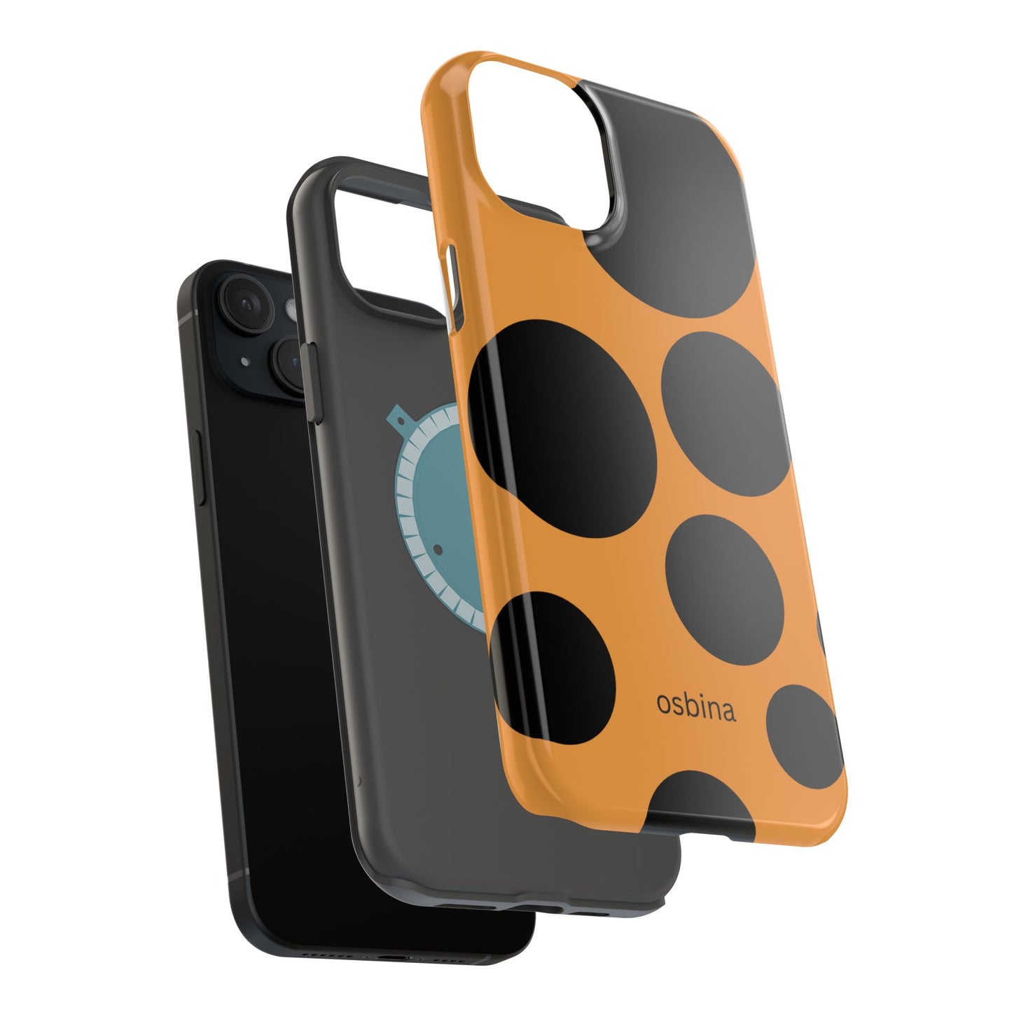 osbina | MagSafe Compatible for iPhone | The Bubble Statement Case in Orange + Black | The Season Collective