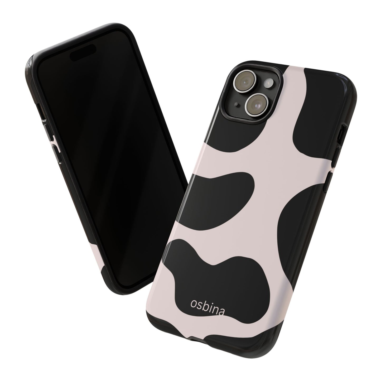osbina | Prairie Chic Pink & Black Cow Print Phone Case | Modern Muse Collection