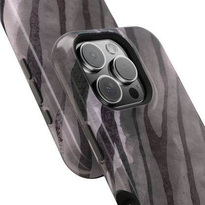 osbina | MagSafe Compatible for iPhone | Stripes on Point — The Muted Gray + Black Tiger Case | The Season Collective