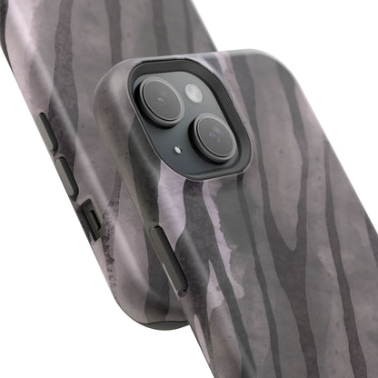 osbina | MagSafe Compatible for iPhone | Stripes on Point — The Muted Gray + Black Tiger Case | The Season Collective
