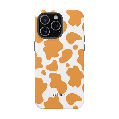 osbina | MagSafe Compatible for iPhone | Holy Cow, It’s Chic — The Orange Cow Print Case | The Season Collective