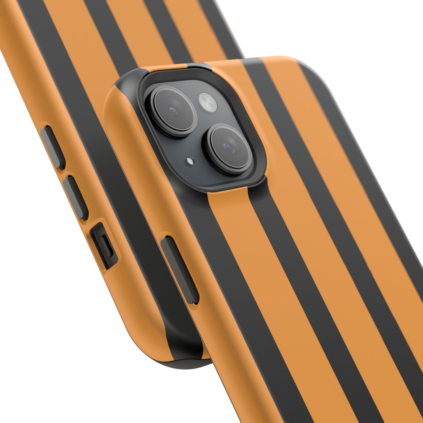 osbina | MagSafe Compatible for iPhone | The Statement Stripe Case in Black + Orange | The Season Collective