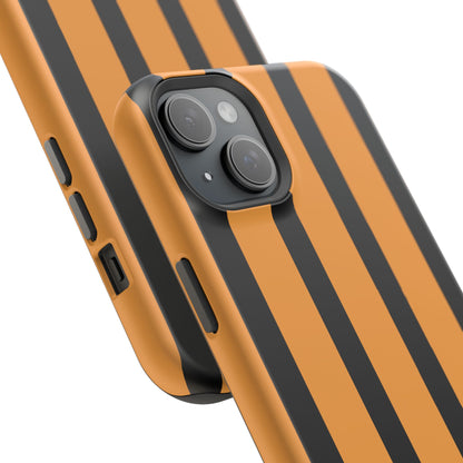 osbina | MagSafe Compatible for iPhone | The Statement Stripe Case in Black + Orange | The Season Collective